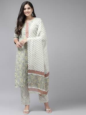 Green printed cotton ethnic-kurtis 1