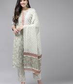 Green printed cotton ethnic-kurtis