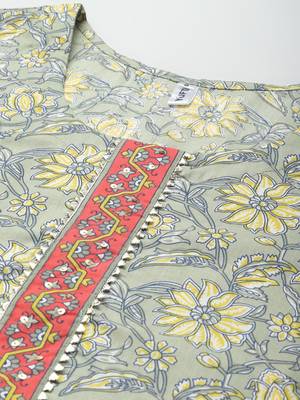 Green printed cotton ethnic-kurtis 4