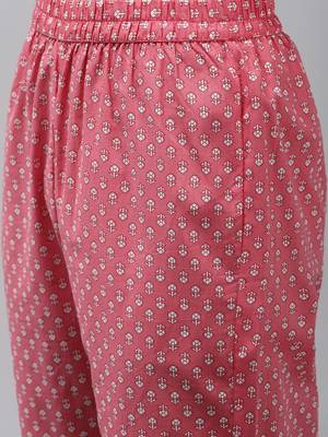 Pink printed cotton ethnic-kurtis 5