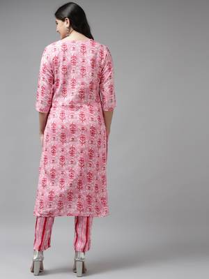 Pink printed rayon ethnic-kurtis 3