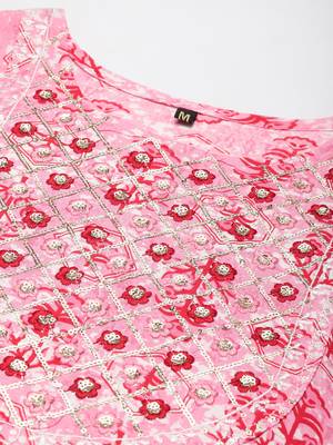 Pink printed rayon ethnic-kurtis 4