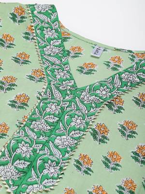 Green printed cotton ethnic-kurtis 4