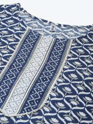 Blue printed rayon ethnic-kurtis 4