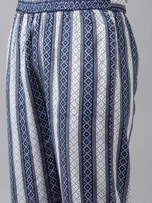 Blue printed rayon ethnic-kurtis 5