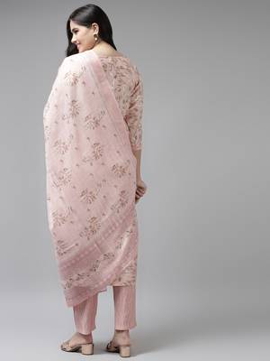 Pink printed silk ethnic-kurtis 3