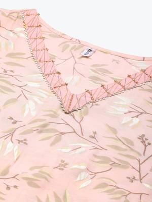 Pink printed silk ethnic-kurtis 4