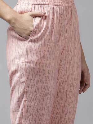 Pink printed silk ethnic-kurtis 5