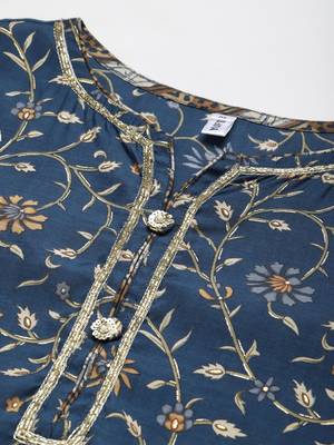 Blue printed silk ethnic-kurtis 4