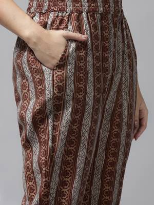 Maroon printed silk ethnic-kurtis 5