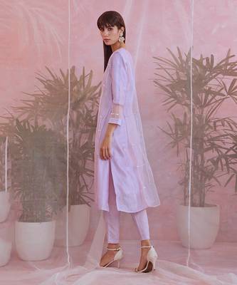 Sequin Gathered Kurta Set 4