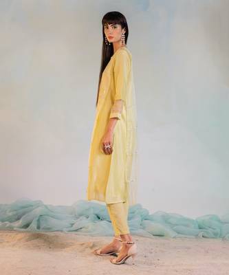 Sequin Gathered Kurta Set  5