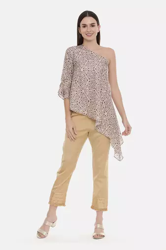 Gold Silk Tappered Pants