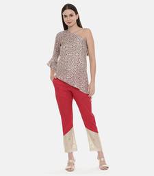 Red Silk Tappered Pants