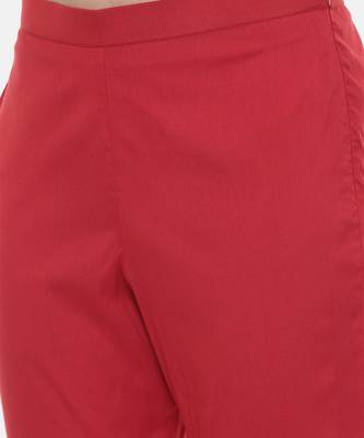 Red Silk Tappered Pants 6