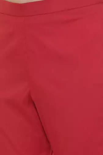 Red Silk Tappered Pants
