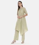 Green Silk Embroidred Pants