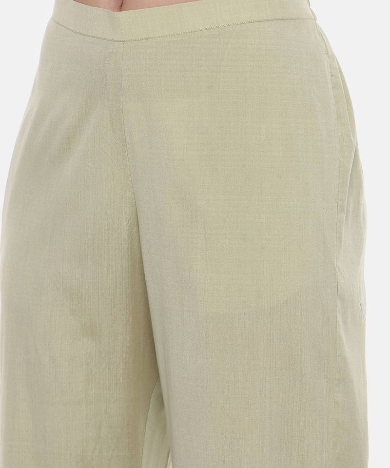 Green Silk Embroidred Pants