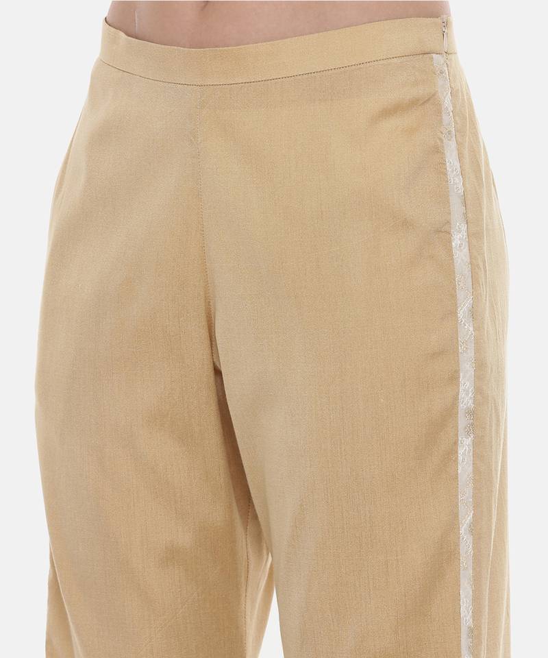 Gold Silk Embroidred Pants