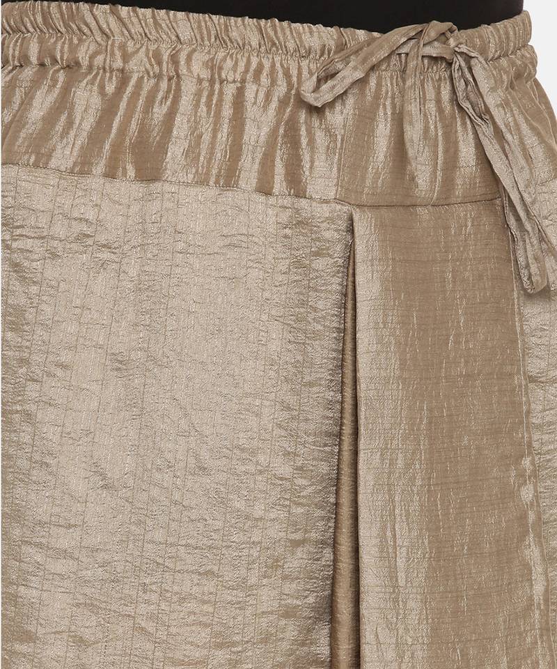 Gold Slub Silk Dhoti Pant
