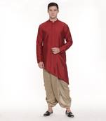 Gold Slub Silk Dhoti Pant