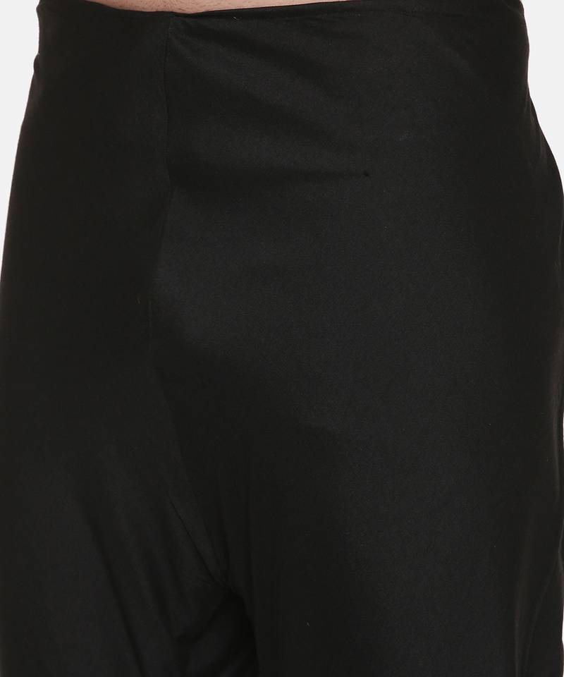 Silk Black Embroidred Kurta Set