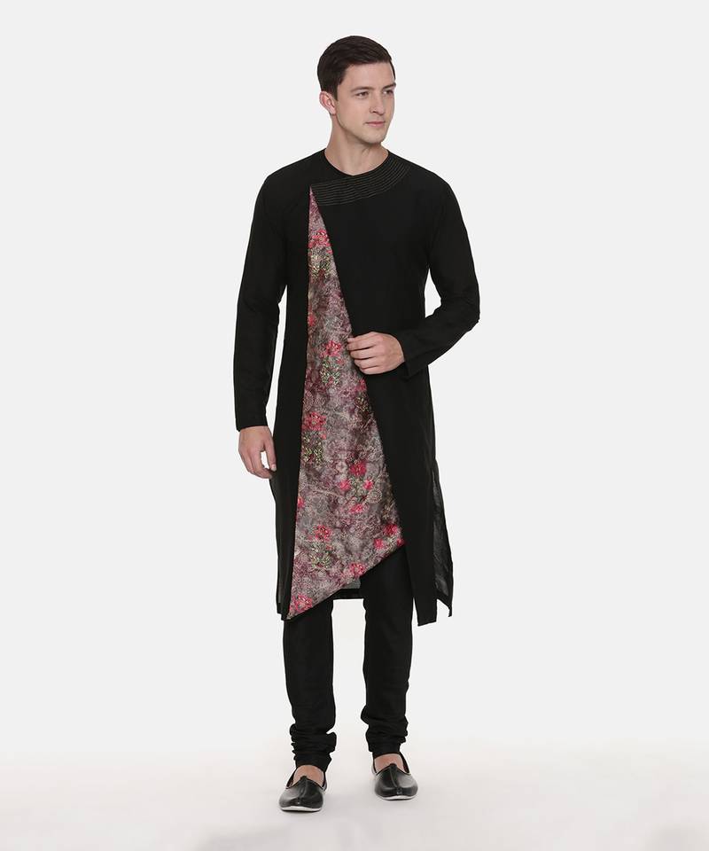 Silk Chanderi Printed Kurta Set