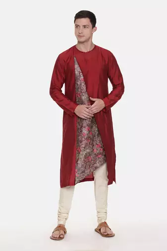Silk Chanderi Printed Kurta Set