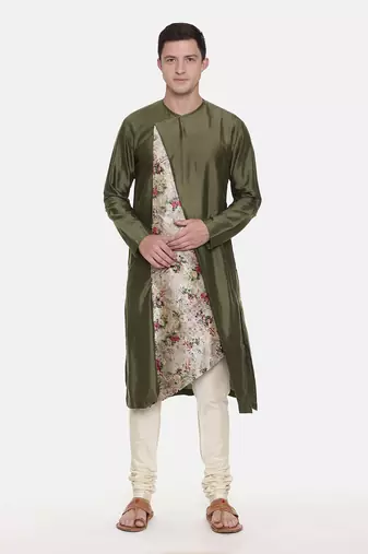 Silk Chanderi Printed Kurta Set