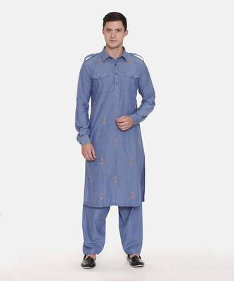 Pathani Blue Kurta Set 6