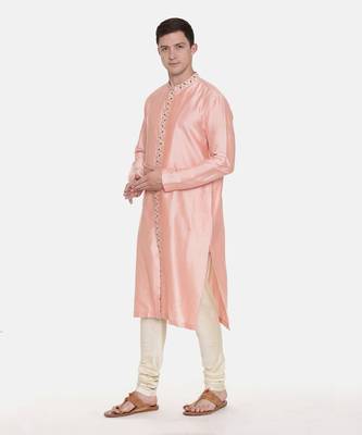 Silk Pink Embroidred Kurts Set 6