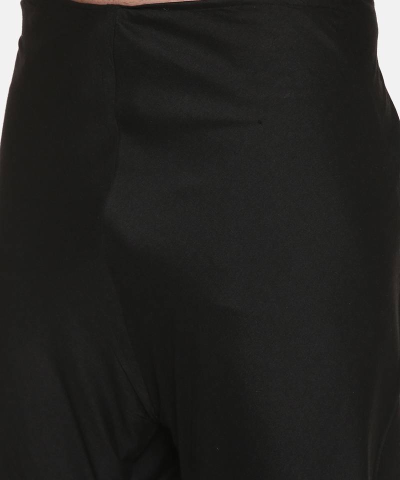 Black Silk Embroidered Kurta Set