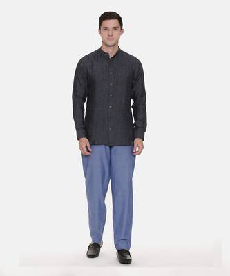 Blue Cotton Drawstring Pants 1