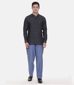 Blue Cotton Drawstring Pants