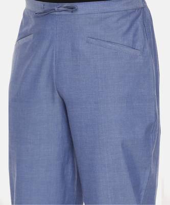 Blue Cotton Drawstring Pants 6