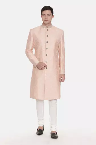 Pink Chanderi Embroidred Sherwani