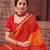 Orange Printed Georgette Fancy Pallu Saree With Blouse