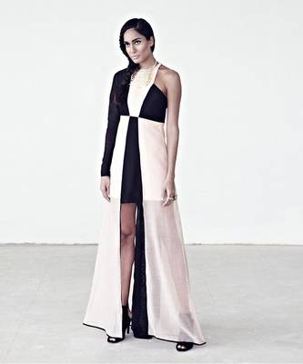 Payal Singhal Afsan Black and Blush Silkmul Gown 1
