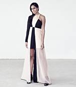 Payal Singhal Afsan Black and Blush Silkmul Gown