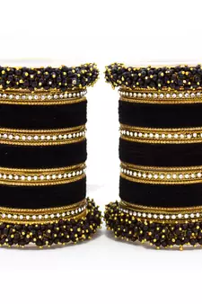 Leshya Black Fancy Bridal Bangle Sets