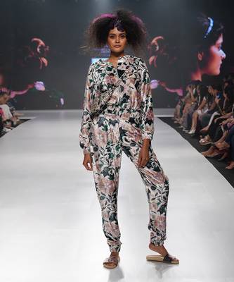 Payal Singhal Afrika White Printed Velvet Bomber Jacket with Jogger Pant 1