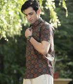 Red printed cotton indo-western-dresses