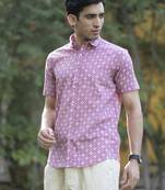 Pink printed cotton indo-western-dresses