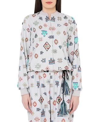 PS Pret by Payal Singhal Grey Colour Printed Art Crepe Jumpsuit 4