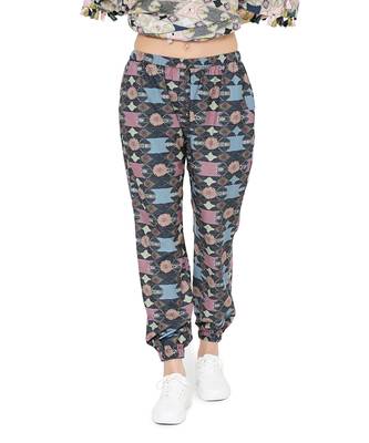 Green Colour Printed Cotton Rayon Oversized High-Low Kaftan Top with Navy Colour Printed Cotton Rayon Jogger Pant 6