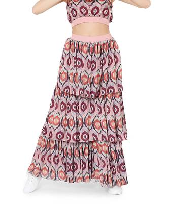 PS Pret by Payal Singhal Red Colour Printed Art Silk Balloon Top with Layered Sharara Pant 5