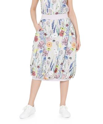 PS Pret by Payal Singhal Stone Colour Printed Art Crepe Racer Back Top with Balloon Skirt 5