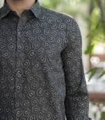 Black printed cotton indo-western-dresses
