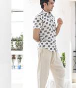 White printed cotton indo-western-dresses