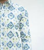 White printed cotton indo-western-dresses